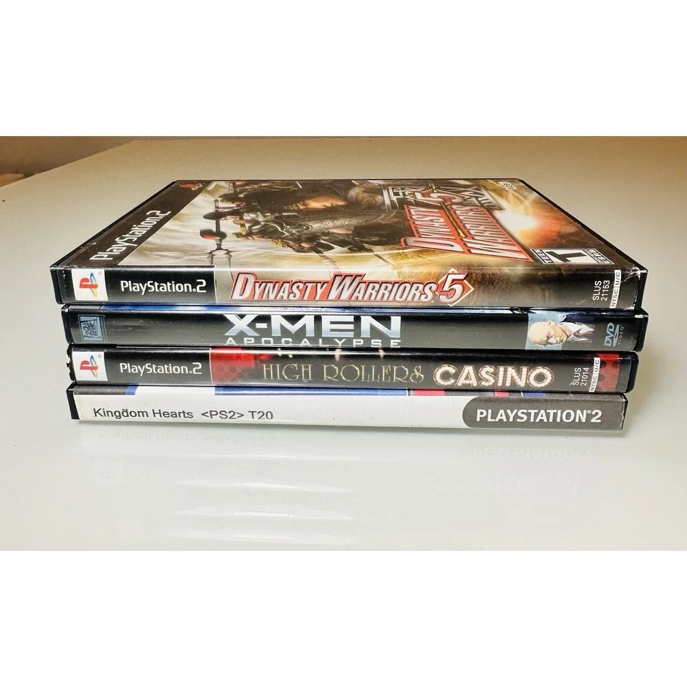 Playstation 2 Lot of 4 X-Men Apocalypse/Dynasty Warriors 5/Kingdom Hearts/Casino